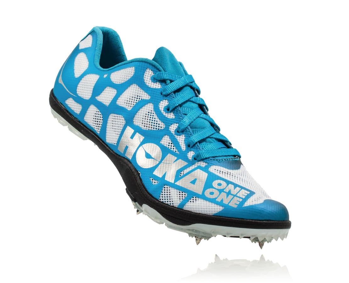 Hoka One One Rocket Ld Philippines - Womens Track Spikes - White / Blue | IE6894571